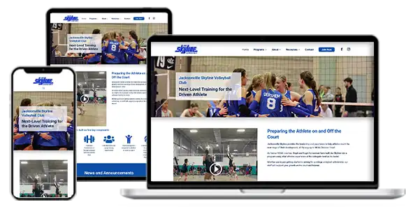 Jax Skyline Website on tablet, desktop, and mobile